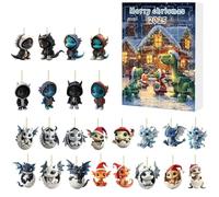 Set di Decorazioni Calendario dell'Avvento di Natale 2025 con dinosauri, set misterioso, conto alla rovescia, giocattoli a sorpresa per bambini, feste Natale