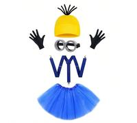 Set di decorazioni e accessori a tema Minions da 1/2/4/6 pezzi, include i personaggi Stuart+Bob+Kevin, cappelli da festa, occhiali a forma di personaggi dei cartoni animati, adatto per NatOgnissantiow