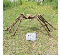 Set di decorazioni giganti per Halloween da 50 pollici, perfetto per interni ed esterni, con ragnatela da 60 g e 4 piccoli ragni (marrone, 125 cm)