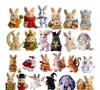 Set di decorazioni in acrilico 2D 24 giorni per display Natale, ornamenti coniglio, festa vibrante, decorazione invernale per parete, finestra, festa, r