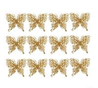 Set di decorazioni natalizie a forma di farfalla, 12 pezzi, 15 x 18 cm, multicolore