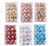 Set di decorazioni natalizie per la casa, 15 palline da appendere per albero - Diametro oro/argento/rosso/blu/per champagne/rose per feste in plastica 4 cm applicazione (rosso)