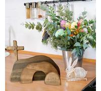 Set di decorazioni pasquali da scrivania, in legno, design elegante, atmosfera festiva, può essere utilizzato a casa o come una bella decorazione artistica a forma di tazza (A, 25 x 11 cm)