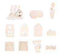 Set di decorazioni pasquali in legno di uova ornamentali puzzle per decorazioni fatte a mano e per la casa in legno