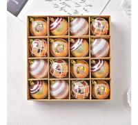 Set di decorazioni per albero di Natale, 16 pezzi, bianco e oro | Palline infrangibili in plastica con glitter in confezione regalo; elegante decorazione festiva per l'albero di Natale;