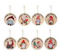 Set Di Decorazioni Per Albero Di Natale,8 Pezzi Divertenti Decorazioni Natalizie Per Albero - Charm Rotonde in Legno per Festive Casa Cucina Salotto