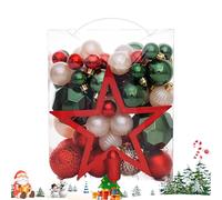 Set di decorazioni per albero di Natale, decorazioni natalizie classiche, 50 pezzi, sospensioni festive, per casa, feste, albero di raduni