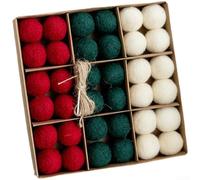 Set di decorazioni per albero di Natale in feltro e fiocco di neve, con corda di canapa, kit fai da te, decorazione festiva, con 6 o 36 pezzi, per vari usi (F)