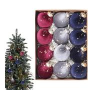 Set di decorazioni per albero di Natale in velluto, 6 cm, leggere e facili da usare, infrangibili, per interni ed esterni, feste, decorazioni per la casa, rosso