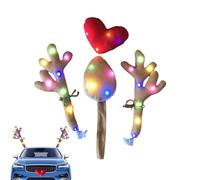 Set di decorazioni per auto per corna di renne natalizie, per auto, con renna e naso, per veicoli