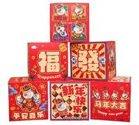 Set di decorazioni per Capodanno cinese 2026, eleganti lanterne di carta con cartelli di prosperità, per vetrine di negozi, locali tradizionali per festival lunari (B)