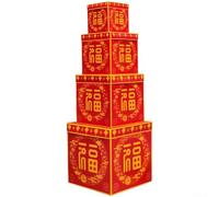 Set di decorazioni per Capodanno cinese 2026, eleganti lanterne di carta con segni di prosperità per la vetrina del negozio di casa, luogo tradizionale del festival lunare (I)