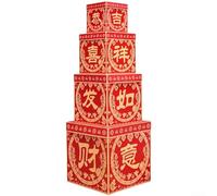 Set di decorazioni per Capodanno cinese 2026, eleganti lanterne di carta con segni di prosperità per la vetrina del negozio di casa, luogo tradizionale del festival lunare (G)