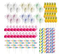 Set Di Decorazioni Per Cocktail Da 100 Pezzi, Inserti Per Decorare Torte, Cannucce Per Feste Estive, Agitatori Per Cocktail