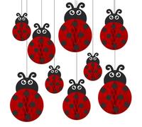 Set di decorazioni per feste a forma di coccinella, 6 pezzi, striscione a nido d'ape e decorazione da appendere per centrotavola da tavolo per baby shower (montaggio richiesto)