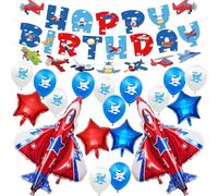 Set di Decorazioni per Feste in Aereo,Palloncini Aeroplano Tema Feste,Perfetti per la Decorazione di Compleanno dei Ragazzi,Festa a Tema Aeroplano