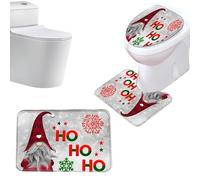Set di decorazioni per il bagno di Natale | Tappeto da bagno di Natale - Accessori per scena vacanze invernali - Tappetini per camper, hotel, ostello