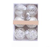 Set di decorazioni per palline di Natale in plastica trasparente con passanti per appendere l'albero e le scene di vacanza al chiuso, fornendo un elegante riflesso della luce (C)