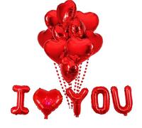 Set di decorazioni per San Valentino: 12 palloncini a forma di cuore, palloncini in alluminio, regali di San Valentino per lei, decorazioni di San Valentino, cuori d'amore