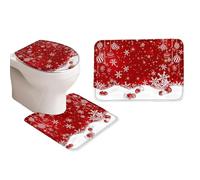 Set di decorazioni per servizi igienici di Natale - coperchio del coperchio del bagno tappeto per bagno di Natale | PROPEGGIO DI PIANO FESTIVE PROPRIETÀ ANTI SLIP MATTO DESIGN PER IL DORM HOME DORM RV