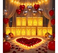 Set di decorazioni romantiche con lettera luminosa "It was Always You", include 1000 petali di rosa artificiali, decorazione per feste di compleanno a sorpresa (It was Always You)