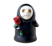 set di decorazioni testa di uomo misterioso senza volto vestito nero, piccolo ornamento in resina per il tavolo del soggiorno Scary Halloween Party Decorations (Black2, 6x4cm)