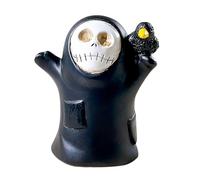 set di decorazioni testa di uomo misterioso senza volto vestito nero, piccolo ornamento in resina per il tavolo del soggiorno Scary Halloween Party Decorations (Black1, 6x4cm)
