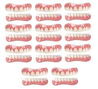 Set di Denti Finti, faccette dentali, dentiere, dentiere in Silicone, dentiere Superiori e Inferiori riutilizzabili, Dimensioni Adatte alla Maggior Parte delle bocche, 11 Paia