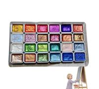 Set Di Di 24 Colori, Set Di Pittura Ad Lucido | Palette Kit Perlato Per Pittura - Set Di Vassoi Per Con Effetto Brillante Per Artisti Professionale
