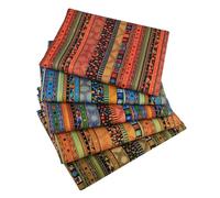 Set Di Di Cotone - Materiale Di 5 Pezzi In Cotone Bronzante A Righe | Tessuto Trapuntato Bronzante A Strisce Etniche, Grandi Quartieri Per La, Le, Artigianato E Progetti D