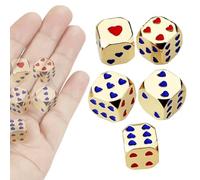 Set Di Di Cuore: Confezione Da 5 Pezzi, In Metallo Liscio, Tavolo A Sei Faccetti | Giochi Premium Per Bar Libero Tavolo Festa Collezionabile Miniatura Passatempo Divertimento