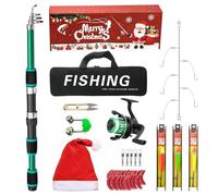 Set Di Di Natale, Telescopico per Acqua E Salata, Combinazione Canna e Mulinello per Natale, per Pescatori Adolescenti Padre Il Lago Il Il Fiume