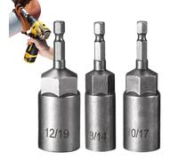 Set di di socket shank esagonale - Kit adattatore per socket esagonale da 3 pezzi, elettrici e per manuali | Parti di sostituzione affidabili per il gruppo macchinar