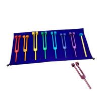 Set di diapason chakra, 7 colori chakra e cuore dell'anima rosa, 272,2 Hz, strumento a percussione per yoga, meditazione e accordatura biocampo (borsa blu)