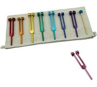 Set di diapason chakra, 7 colori chakra e cuore dell'anima rosa, 272,2 Hz, strumento a percussione per yoga, meditazione e accordatura biocampo (borsa grigia)