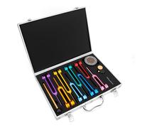 Set di diapason Chakra per guarigione, 7 chakra e 1 diapason per Solfeggio, attivatore di diapason, martello in gomma, base e squisita scatola in alluminio