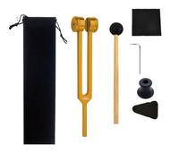 Set di diapason per meditazione e relax, strumento terapeutico 128 Hz, con martello in silicone e accessori
