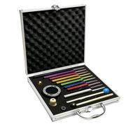 Set di diapason per solfeggio, 10 diapason colorati in lega di alluminio con attivatore, 2 martelletti in gomma, panno per la pulizia e scatola. Perfetti per yoga, meditazione, terapia del suono
