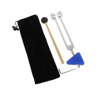 Set Di Diapason Set di sfere for diapason da 128 Hz con martello riflesso a percussione triangolare for il massaggio sonoro(Silver)
