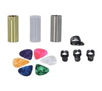Set di Diapositive per Chitarra 3pcs, Risonanza Superiore e Suono Caldo, Ottone, Acciaio Inossidabile, Vetrini Acrilici con Scelte di Dito del Pollice, per Chitarra Acustica e
