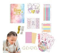 Set di diario creativo, gioco diario per bambini, kit di artigianato per diario per bambini, kit di album per diario per ragazze, quaderni di scrittura per diario per bambini, diario creativo e