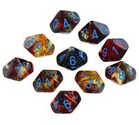 Set Di Die d10 Chessex Nebula Primario Blu Da Dieci
