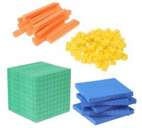 Set di Dieci Blocchi Base, Apprendimento Manipolativo della Matematica per Insegnare Bambini Il Volume, Il Posizionale E I Concetti Numerici per Il Conteggio Precoce della