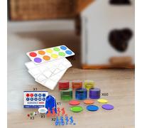 Set di dieci cornici per la manipolazione matematica e 60 dischi colorati