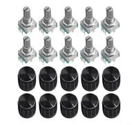 Set di dieci encoder rotativi EC11 che migliorano le prestazioni nelle applicazioni robotiche con rotazione a 360 gradi e materiali (manico prugna 20 mm)