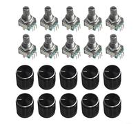 Set di dieci encoder rotativi EC11 che migliorano le prestazioni nelle applicazioni robotiche con rotazione a 360 gradi e materiali (manico prugna 15 mm)
