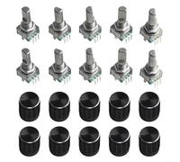 Set di dieci encoder rotativi EC11 che migliorano le prestazioni nelle applicazioni robotiche con rotazione a 360 gradi e materiali (metà albero 20 mm)