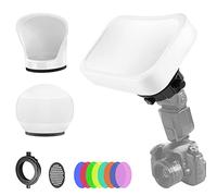 Set di diffusori flash per illuminazione fotografica, Professional Flash Kit Modifier Bundle Diffusion Dome per tutte le luci a testa quadrata e rotonda per un controllo superiore della luce (D1235)