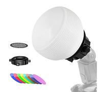Set di diffusori flash per illuminazione fotografica, Professional Flash Kit Modifier Bundle Diffusion Dome per tutte le luci a testa quadrata e rotonda per un controllo superiore della luce (D25)