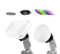 Set di diffusori flash per illuminazione fotografica, Professional Flash Kit Modifier Bundle Diffusion Dome per tutte le luci a testa quadrata e rotonda per un controllo superiore della luce (D235)
